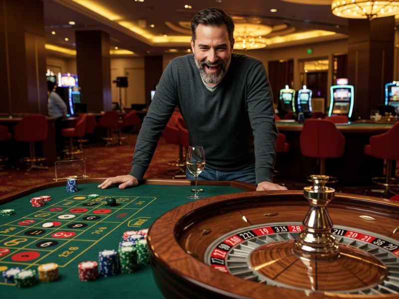 TMTPlay-Online casino player celebrating a big win at the gaming tables.