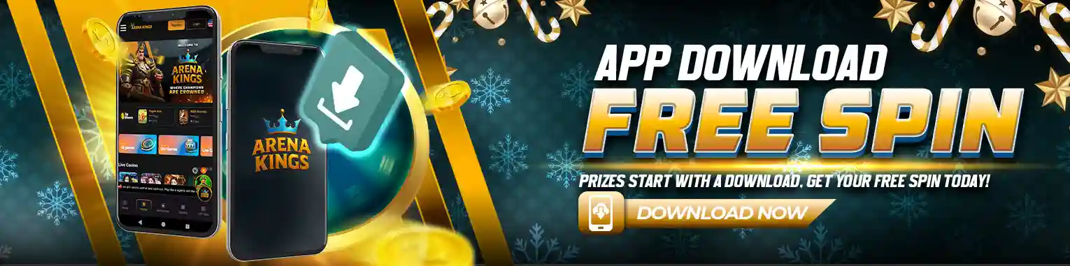 App Download Free Spin at ArenaKings! Prizes Start with a Download. Get Your Free Spin Today! - Promotions
