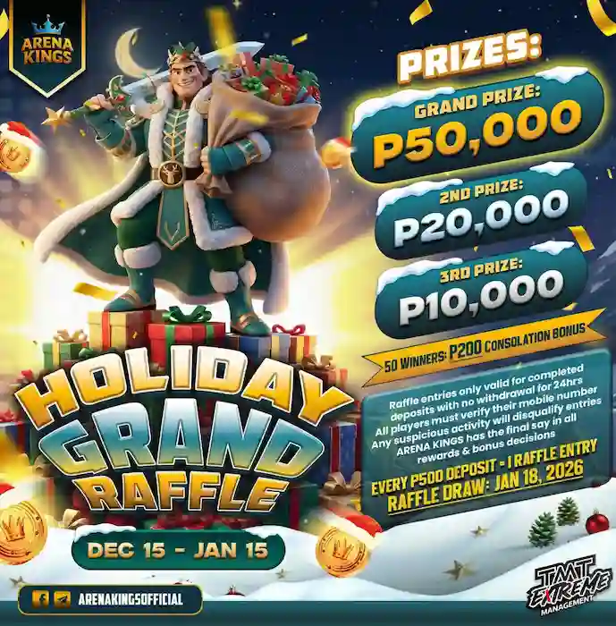 Holiday Grand Raffle at Arena Kings. Play Now and Win Big! - Why ArenaKings