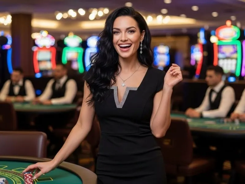 Happy player enjoying the thrilling games at Balato8 Casino