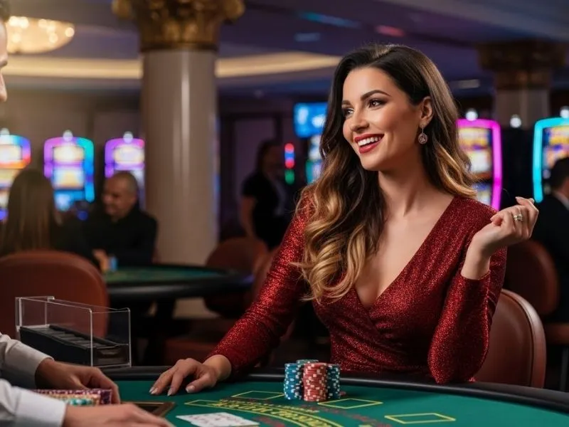 Smiling player enjoying a poker experience at The Grandz Casino