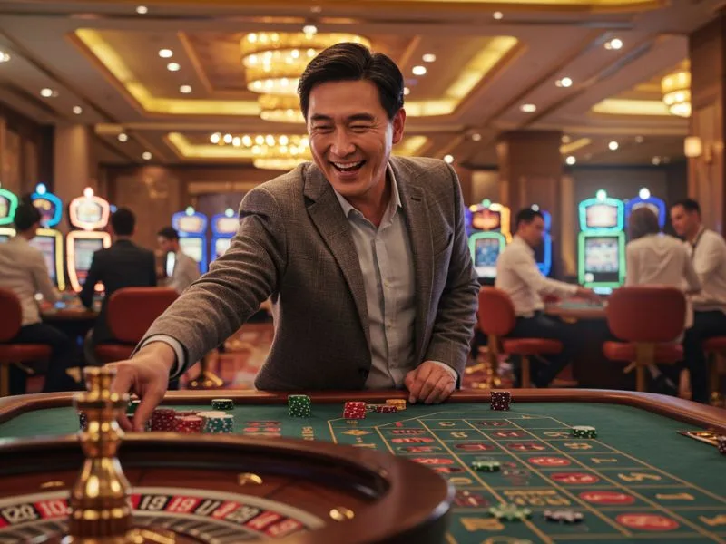 Aztec treasure free slot game happy man betting on an exciting online casino slot machine